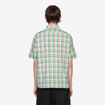 Alieno Embroidered Check Shirt Green | Pink