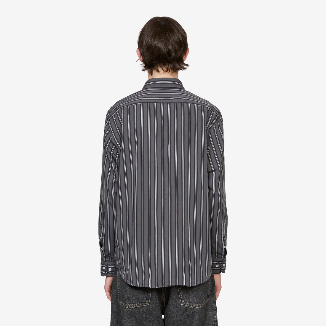 Grunge Stripe Longsleeve Shirt Grey Shirts