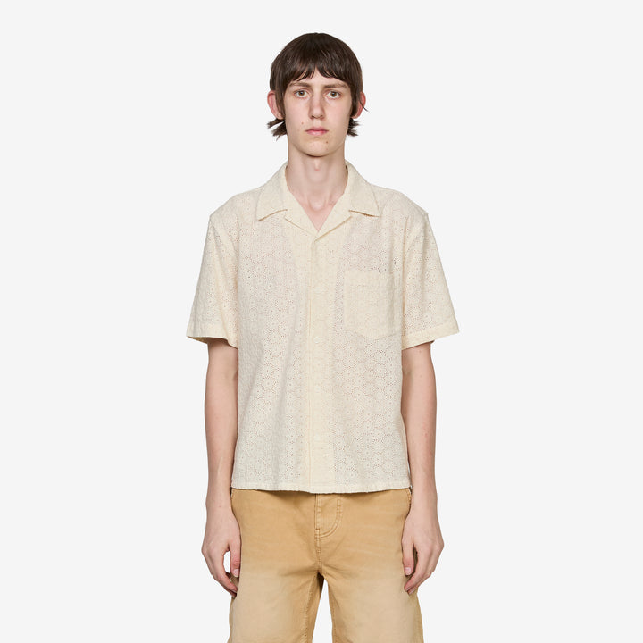 Floral Eyelet Shirt Natural Front