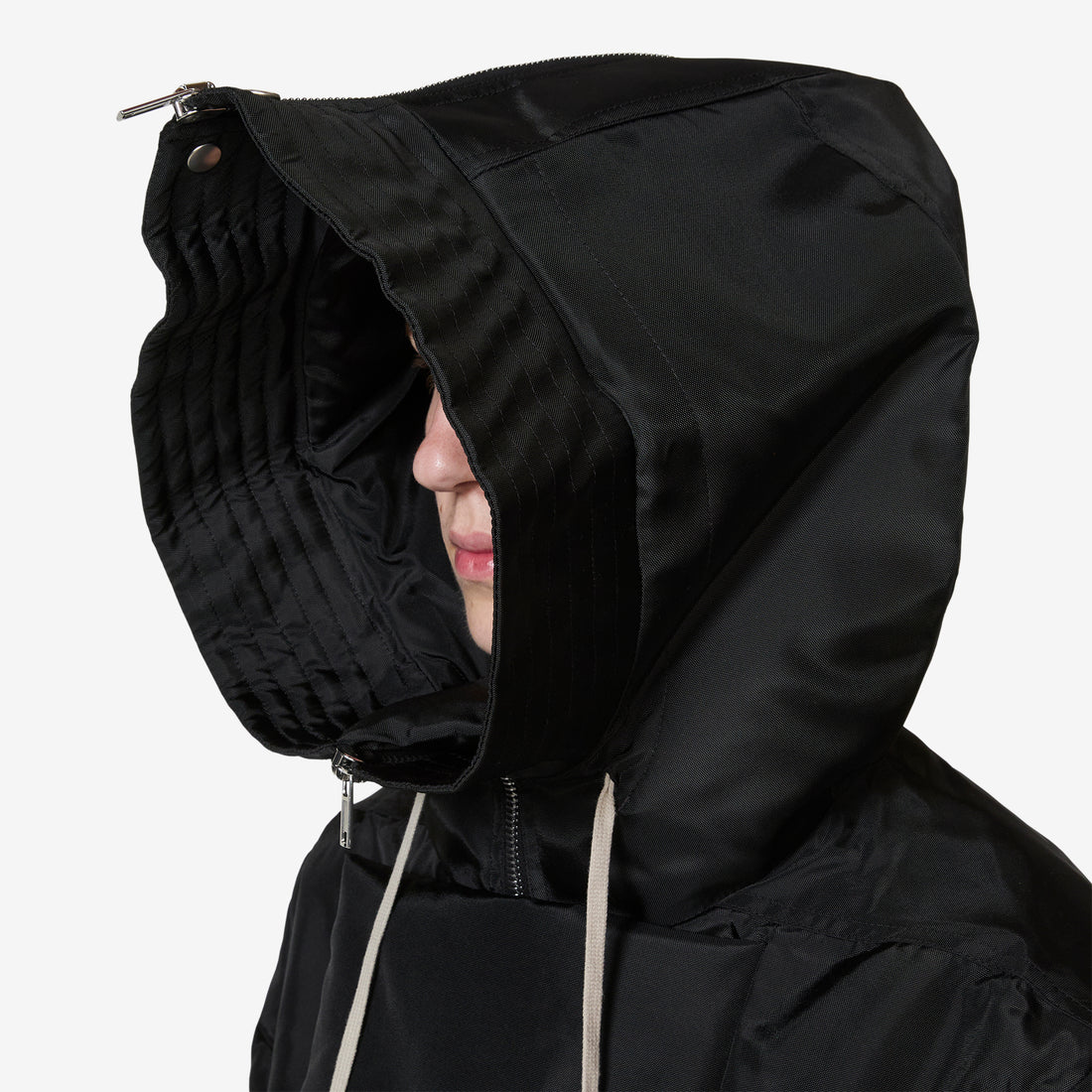 Cropped Alice Parka Black Nylon Canvas Jackets