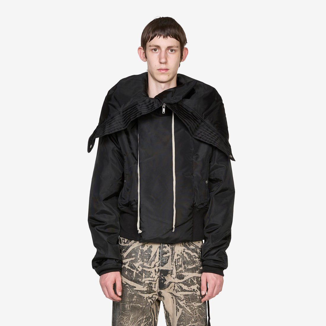 Cropped Alice Parka Black Nylon Canvas Jackets