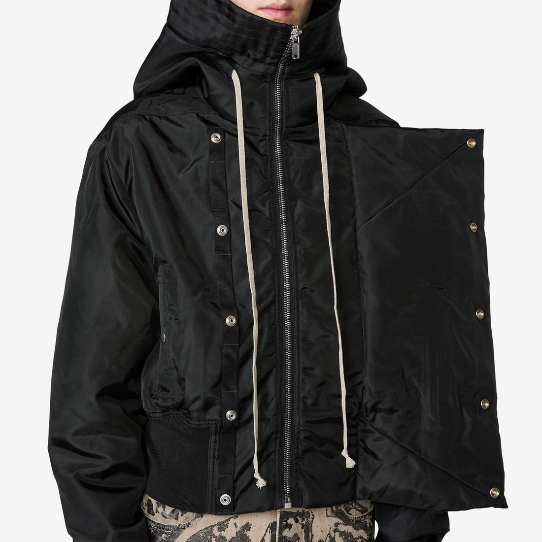 Cropped Alice Parka Black Nylon Canvas Jackets