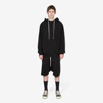 Oversized Hoodie Black Heavy Weight Slub Felpa