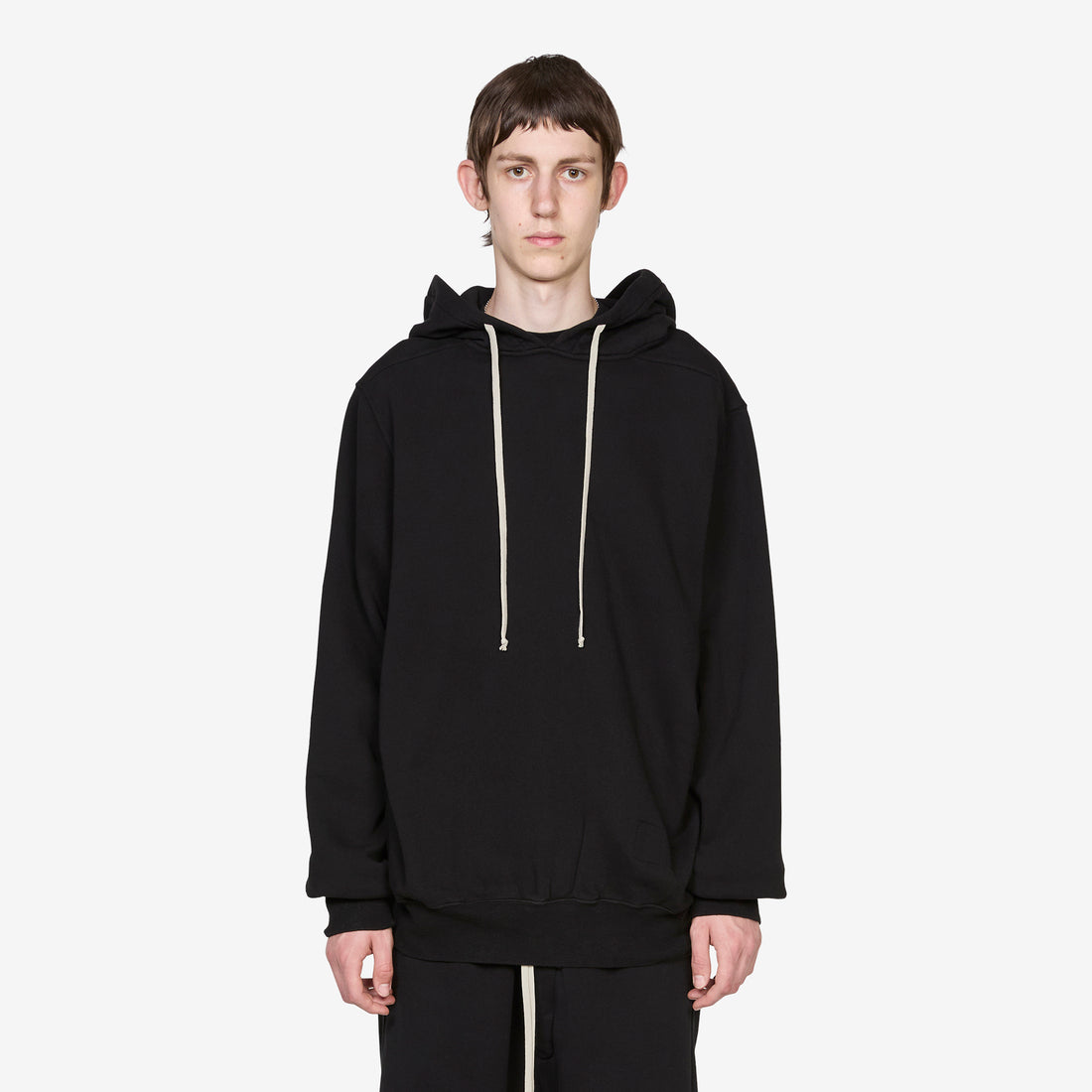 Oversized Hoodie Black Heavy Weight Slub Felpa Jumpers