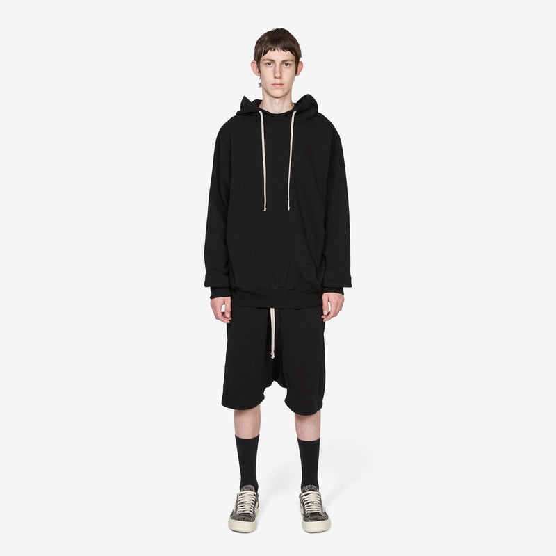 Oversized Hoodie Black Heavy Weight Slub Felpa Jumpers