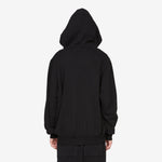 Oversized Hoodie Black Heavy Weight Slub Felpa