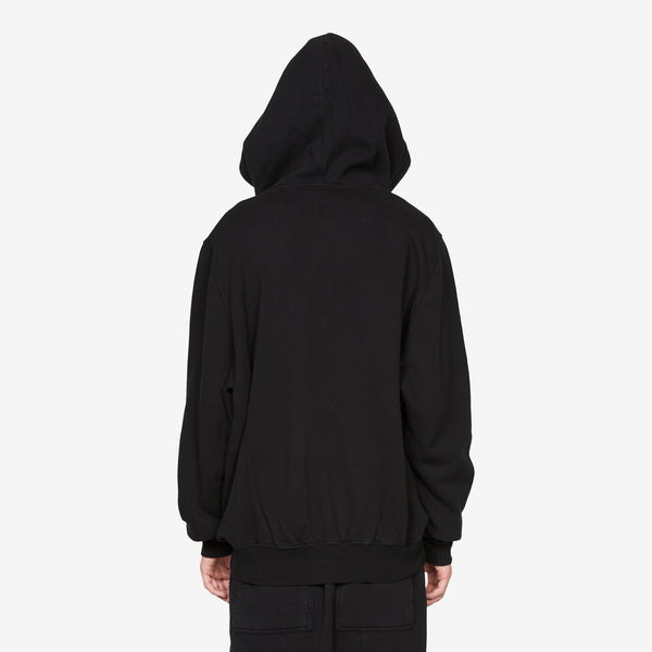 Oversized Hoodie Black Heavy Weight Slub Felpa Jumpers