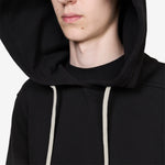 Oversized Hoodie Black Heavy Weight Slub Felpa