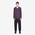Vincent Nep Herringbone Plaid Shirt Red