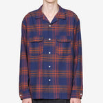 Vincent Nep Herringbone Plaid Shirt Red