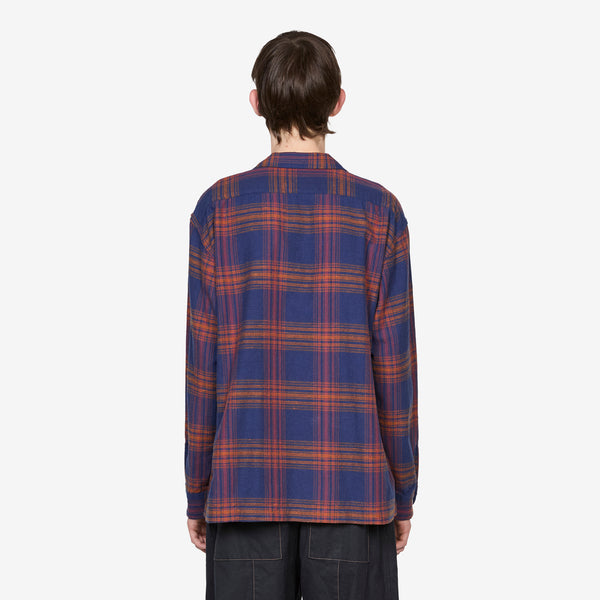 Vincent Nep Herringbone Plaid Shirt Red Shirts