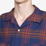 Vincent Nep Herringbone Plaid Shirt Red