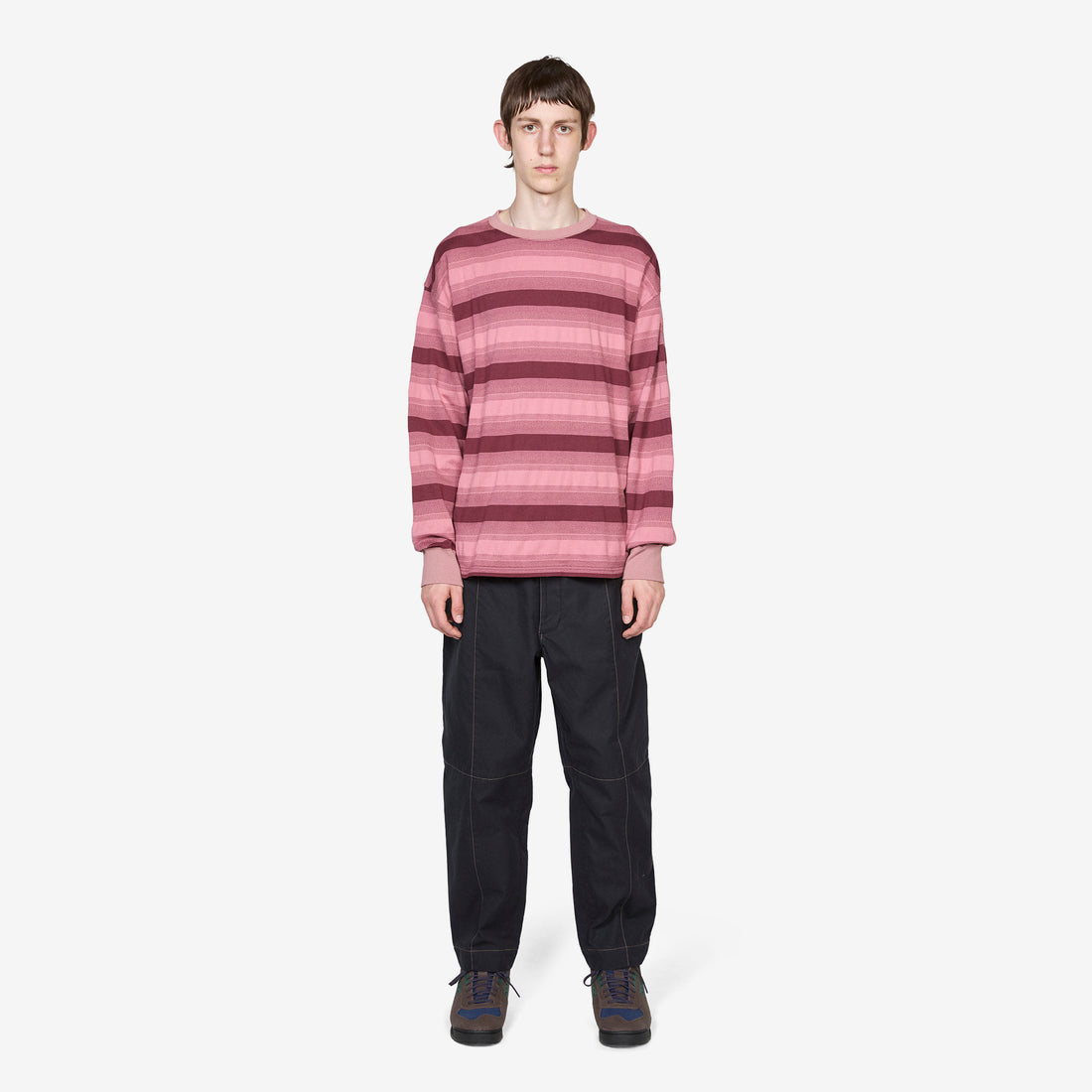 Skip Stripe Longsleeve T-Shirt Pink Tees