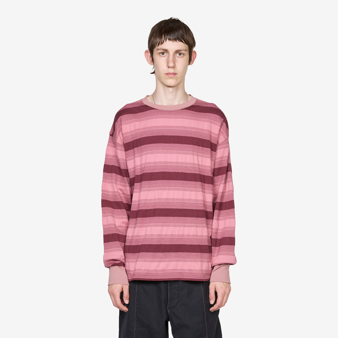 Skip Stripe Longsleeve T-Shirt Pink Tees