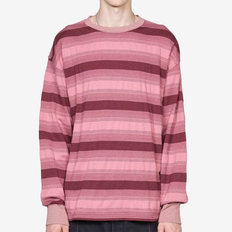 Skip Stripe Longsleeve T-Shirt Pink Tees