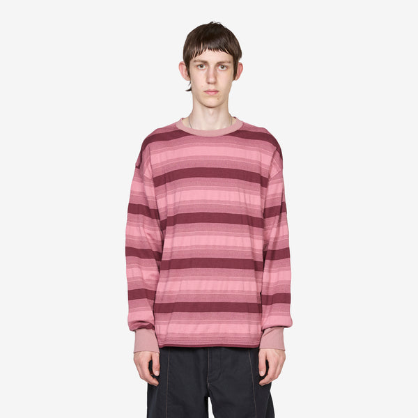 Skip Stripe Longsleeve T-Shirt Pink Tees