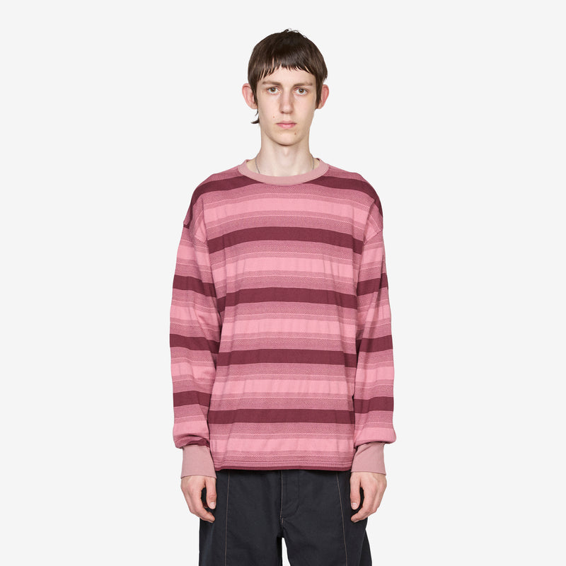 Skip Stripe Longsleeve T-Shirt Pink Tees