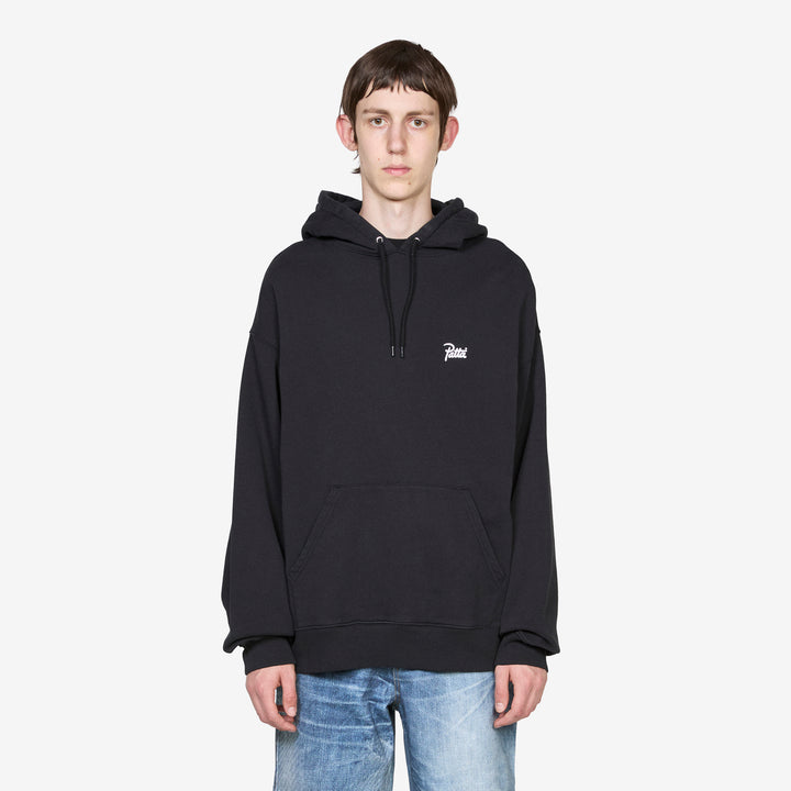 Embroidered Fire Panther Hooded Sweater Black Front