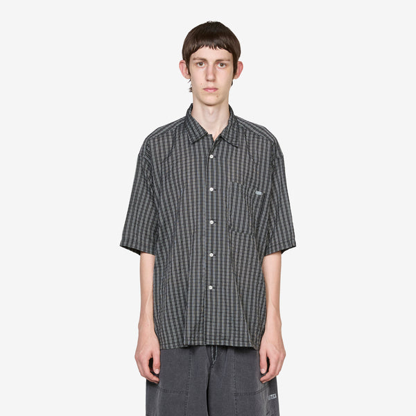 T/C Check Open Collar Shirt Green Shirts