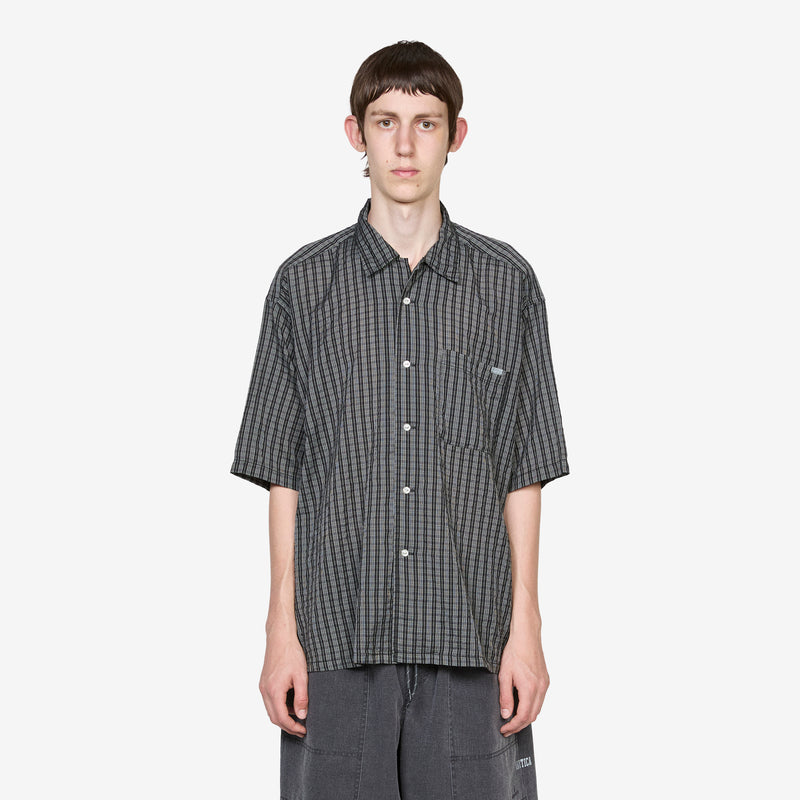 T/C Check Open Collar Shirt Green Shirts