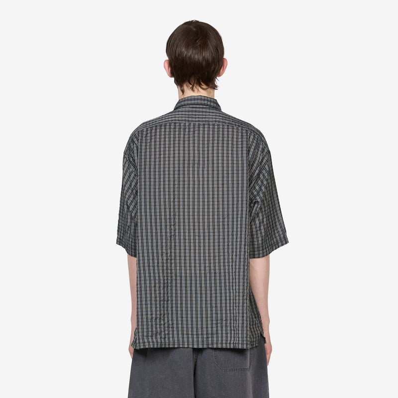 T/C Check Open Collar Shirt Green Shirts