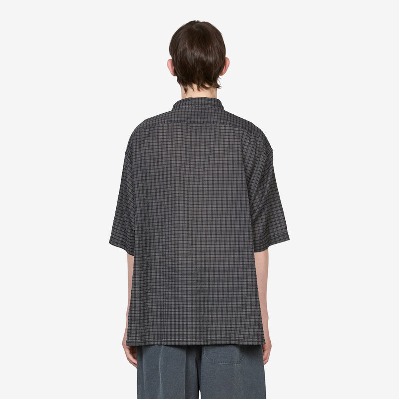 T/C Check Open Collar Shirt Black Shirts