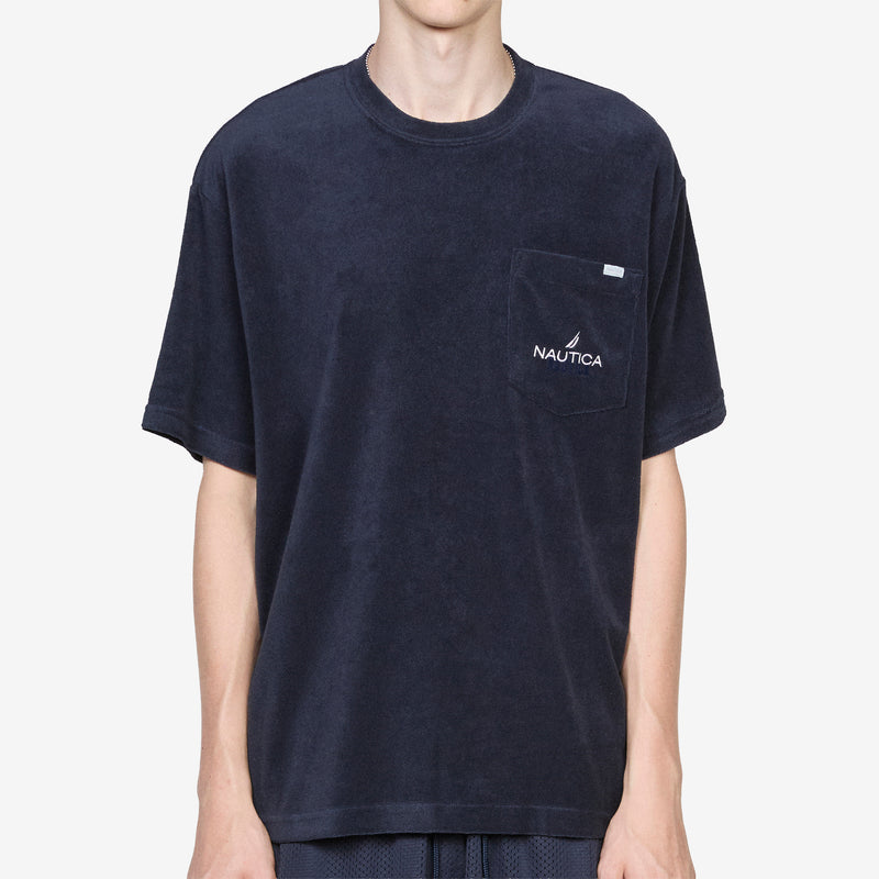 Pile Fabric Pocket T-Shirt Navy Tees