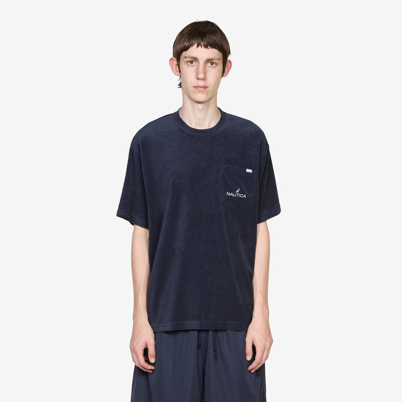 Pile Fabric Pocket T-Shirt Navy Tees