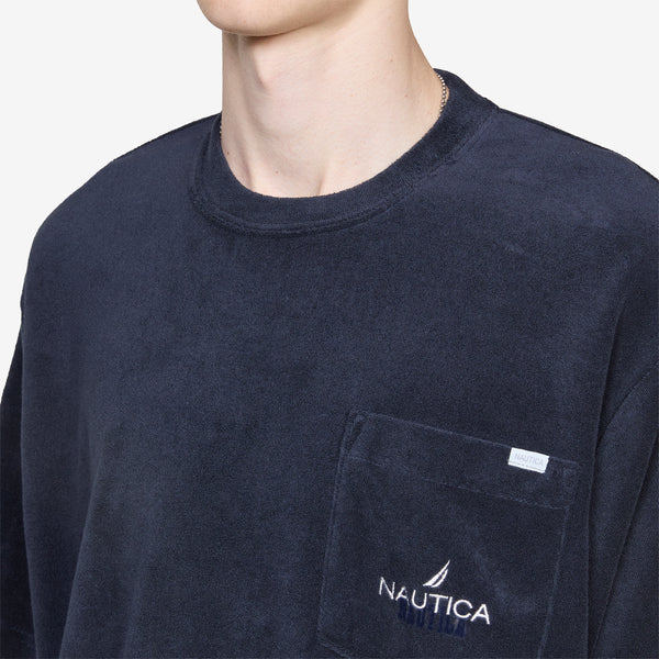 Pile Fabric Pocket T-Shirt Navy Tees