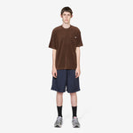 Pile Fabric Pocket T-Shirt Black Brown
