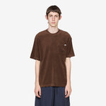 Pile Fabric Pocket T-Shirt Black Brown