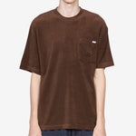 Pile Fabric Pocket T-Shirt Black Brown