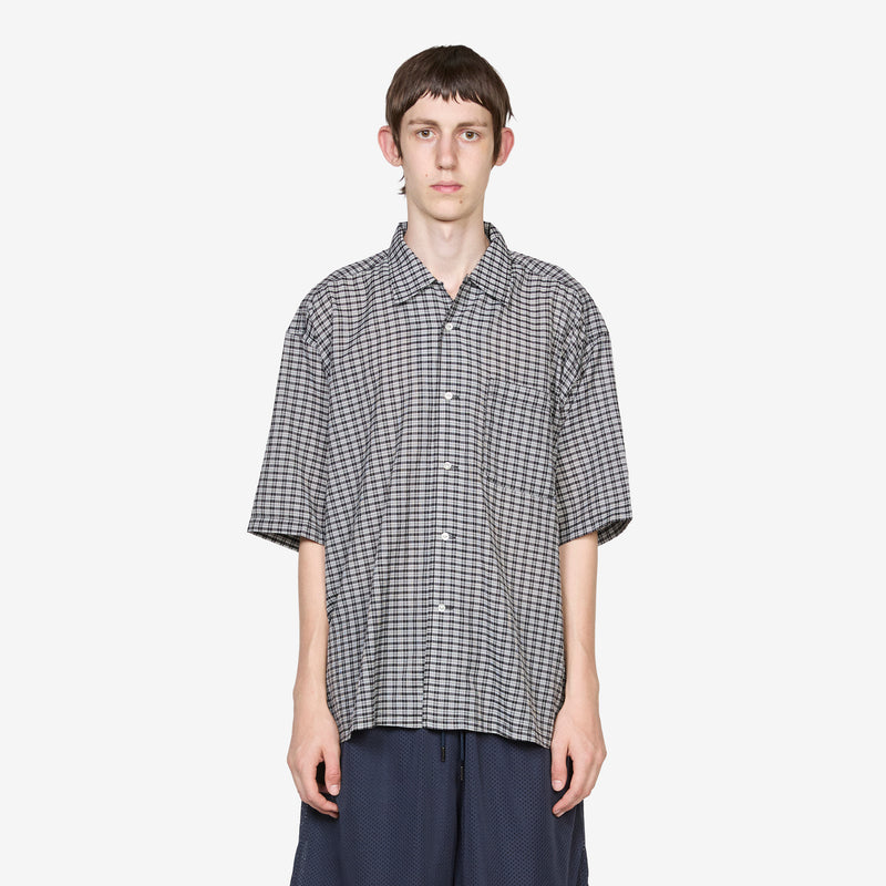 T/C Check Open Collar Shirt White Shirts