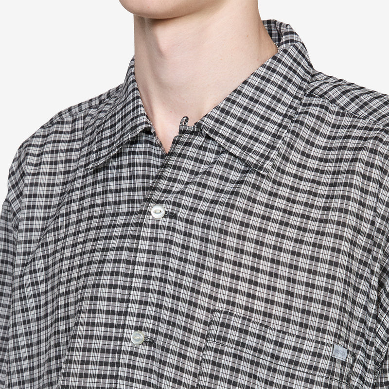 T/C Check Open Collar Shirt White Shirts