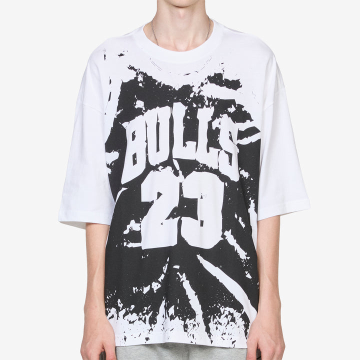 M J Jersey OS T-Shirt White | Black