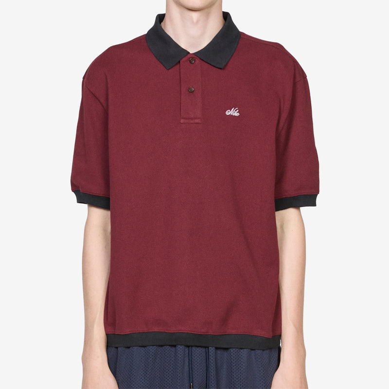 Nike Life Short Sleeve Heavyweight Polo Dark Team Red | Black | Sail Tees