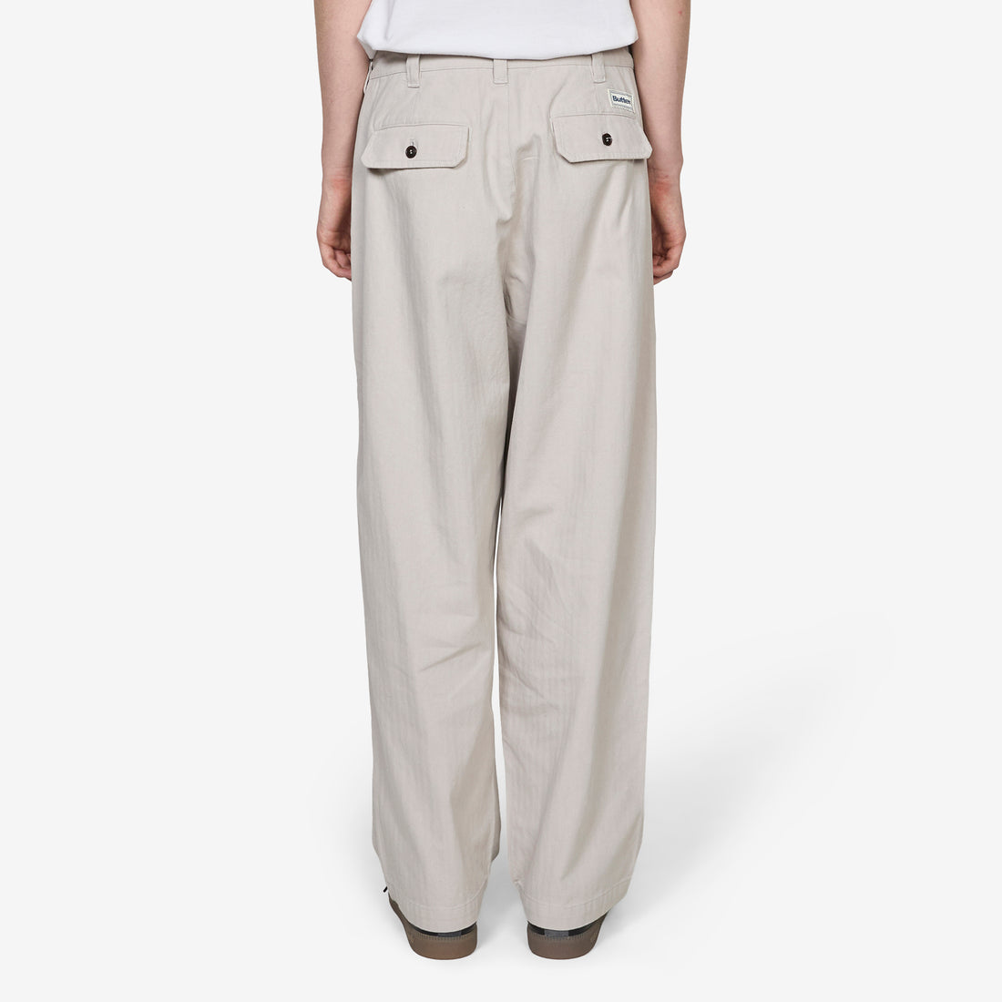 Pleated Trousers Washed Light Grey Pants