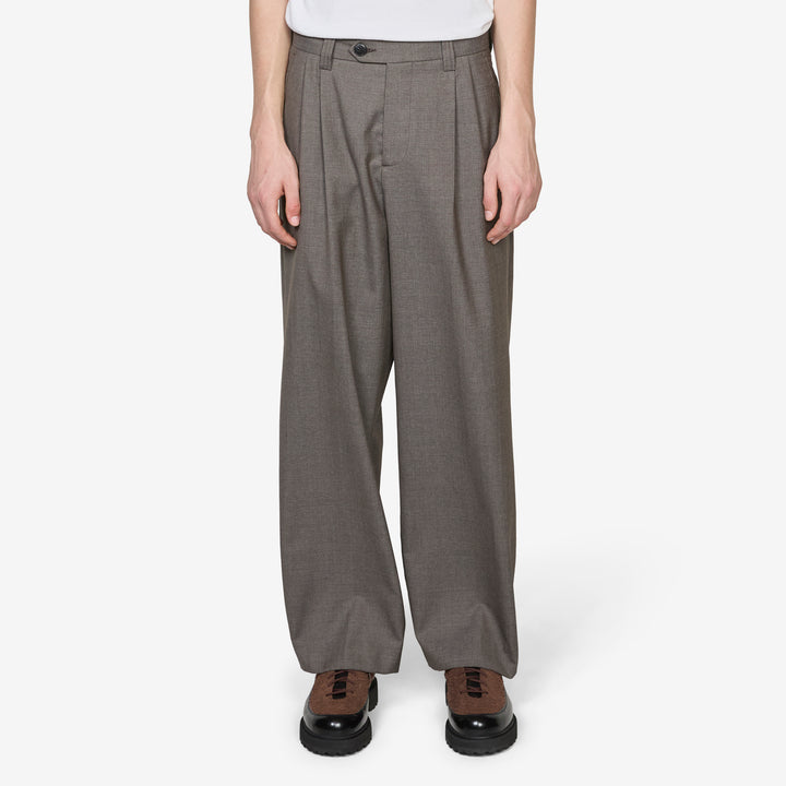 Classic Trousers Light Taupe Wool Front