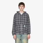 Waffle Zip-Thru Hood Grey Plaid
