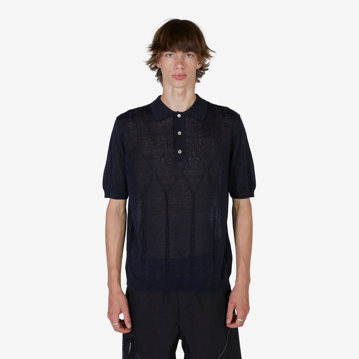 Ferrini Knit Polo Darkest Navy Front