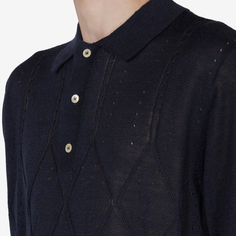 Ferrini Knit Polo Darkest Navy