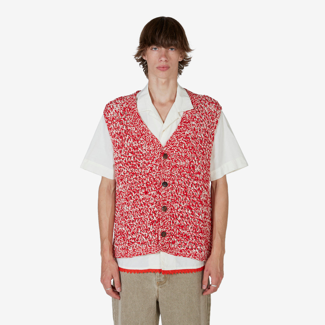 Haroun Crochet Vest Sumach Melange Jumpers
