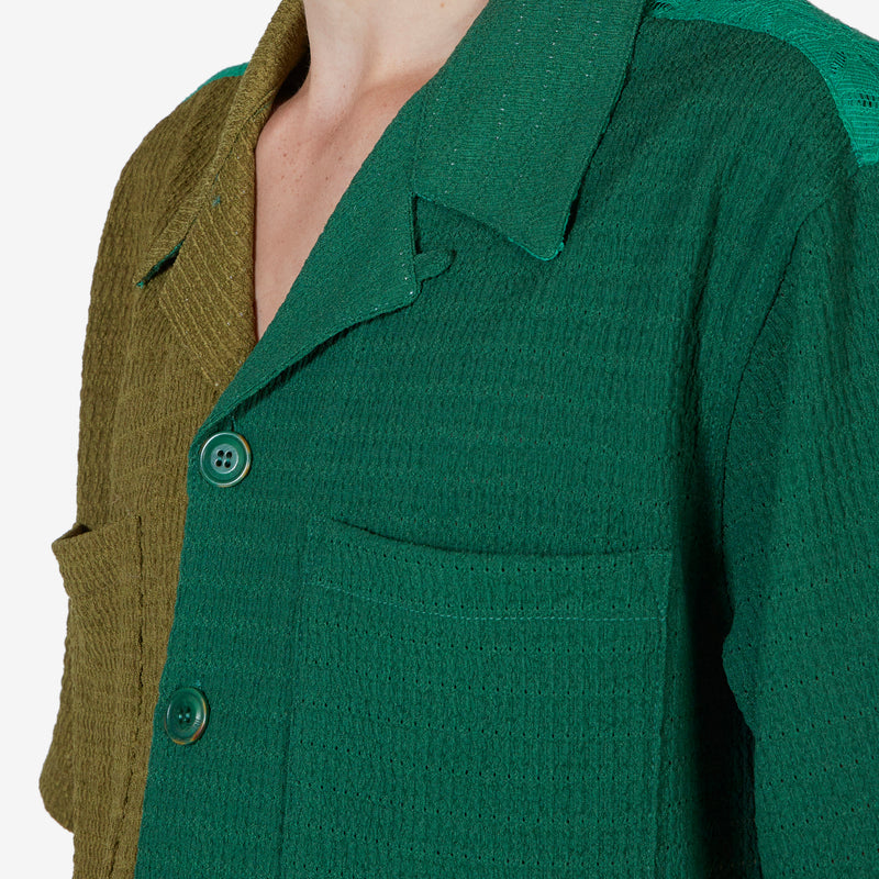 Forest Half Knit Shirt Green