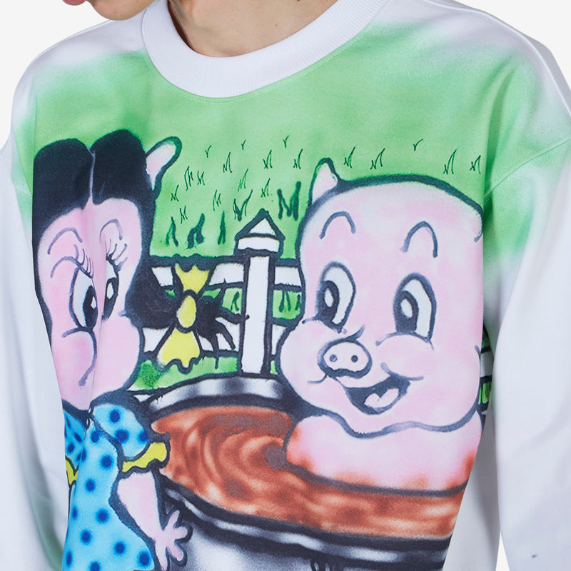 Unisex Ally Bo Printed Sweatshirt White Jumpers