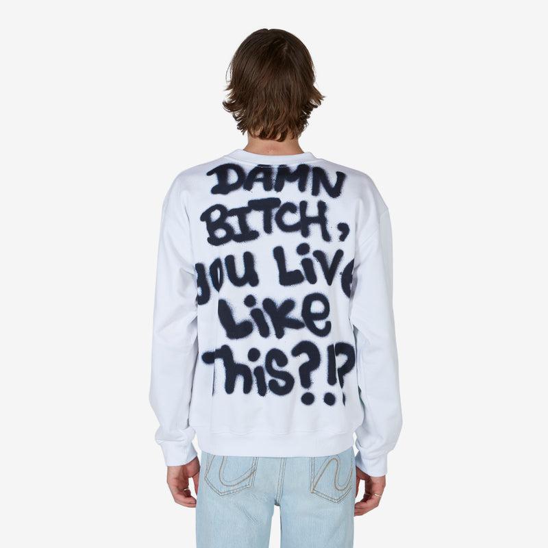 Unisex Ally Bo Printed Sweatshirt White Jumpers