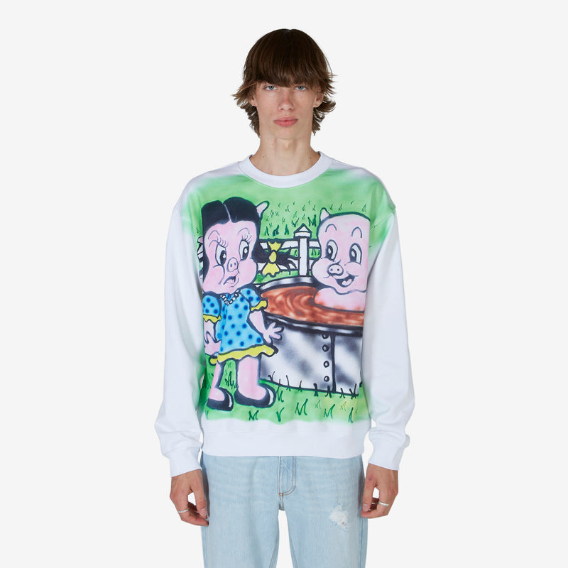 Unisex Ally Bo Printed Sweatshirt White Jumpers