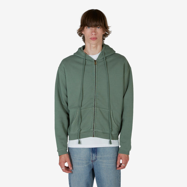 Unisex Zipped Fleece Hoodie Green