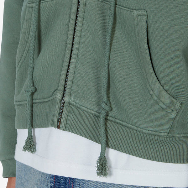 Unisex Zipped Fleece Hoodie Green