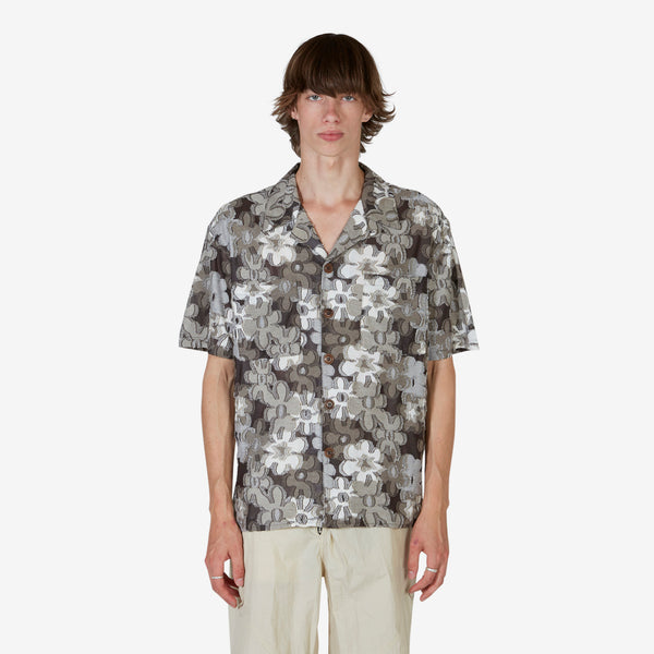 Flower Knit Shirt Khaki