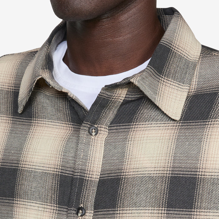 Hold Longsleeve Shirt Cream | Navy Plaid